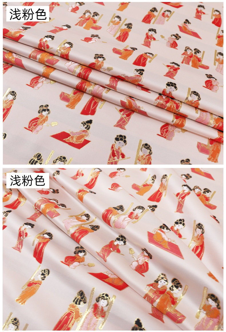 Gold Thread Tang Palace Lady Jacquard Fabric - 59"W