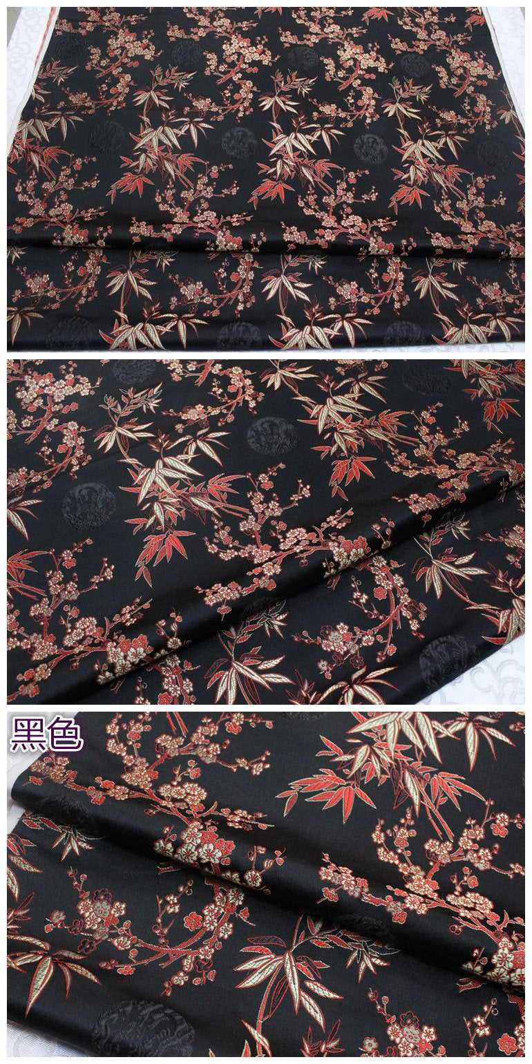 Tissu jacquard brocart de bambou à fleurs de cerisier - Mode Renaissance