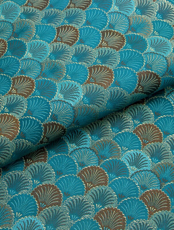 Japanese Fan Fabric: Silk Rayon Jacquard Brocade (29.5" Width)