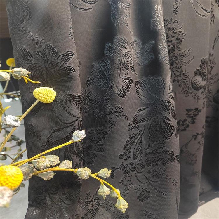 Silver Thread Organza Fabric: 3D Jacquard Embossed Texture - 57" Wide