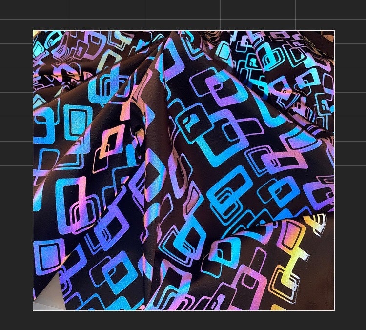 Reflective Checkered Fabric: Laser Color-Changing Polyester, DIY Sewing