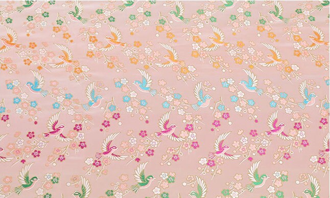 Bird Pattern Rayon Brocade Fabric: 57"W Cheongsam Costume Material