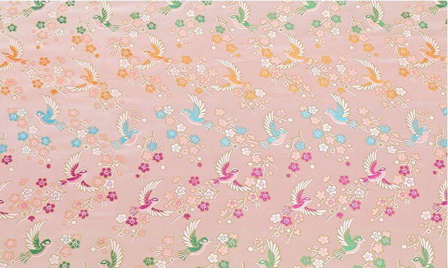 Bird Pattern Rayon Brocade Fabric: 57"W Cheongsam Costume Material - Poppylollipop