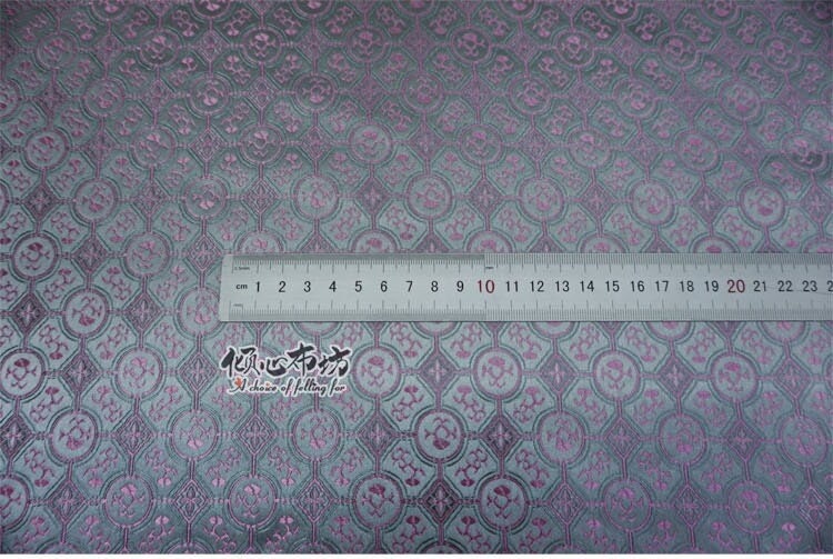 Tianhua Jacquard Brocade Fabric: Silver Damask Silk Rayon (29"W)