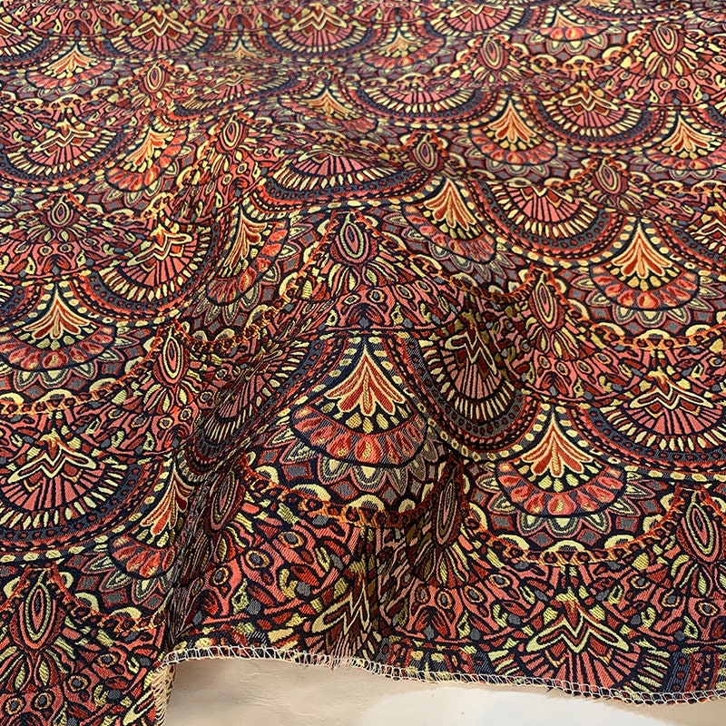 Paisley Jacquard Fabric: Ethnic Style Woven Upholstery, 57" Wide