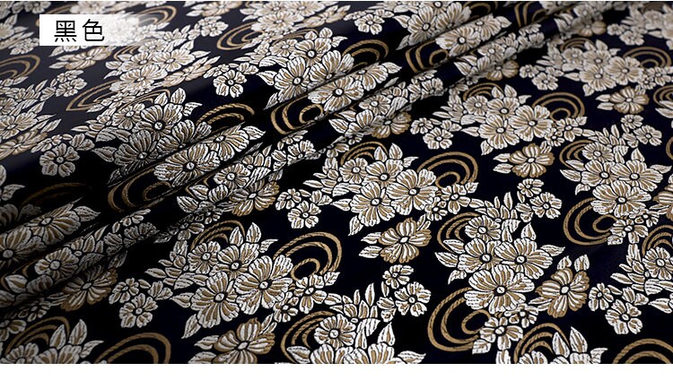 Floral Silk Brocade Fabric: 29.5" Wide, Chinese Wedding Fabric