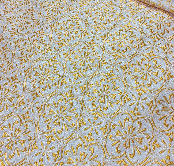 Ethnic Jacquard Damask Brocade Fabric: Upholstery & Sewing (29.5"/59" Wide)