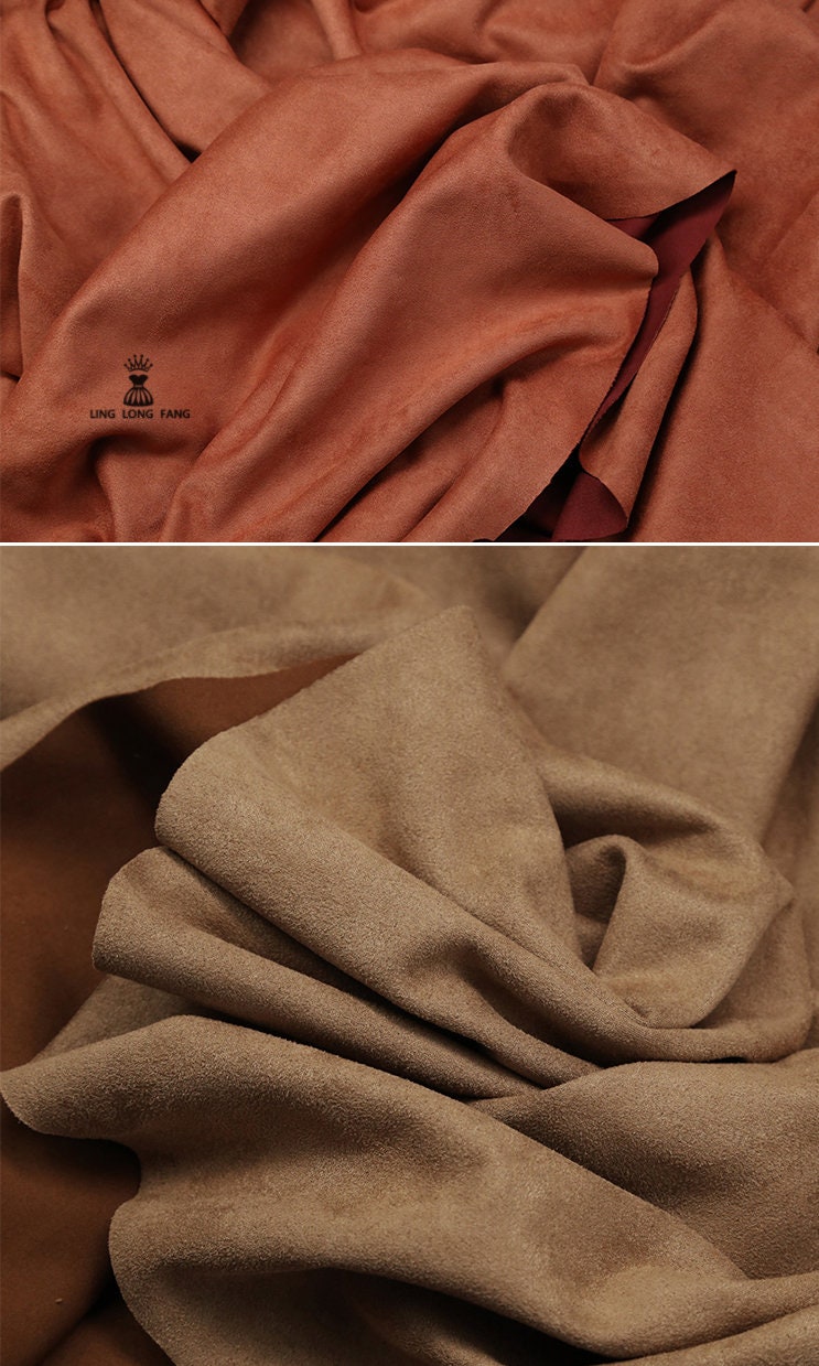Stretch Faux Suede Fabric: Polyester Spandex Blend, 58" Wide