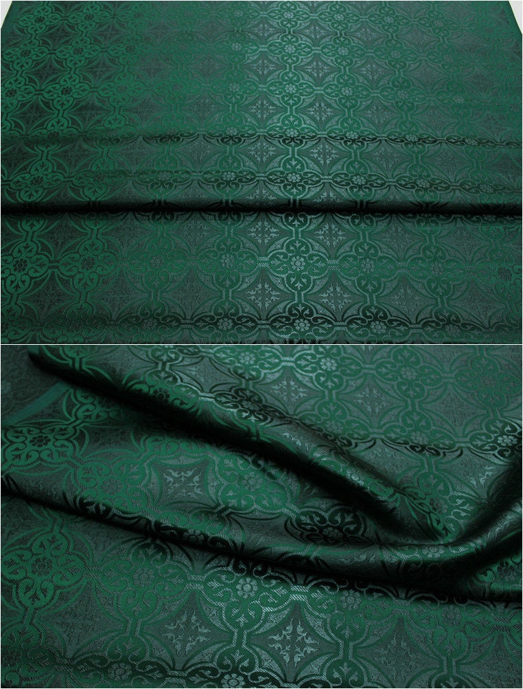 Plaid Brocade Fabric: Traditional Mongolian Robe Jacquard (29.5" W)
