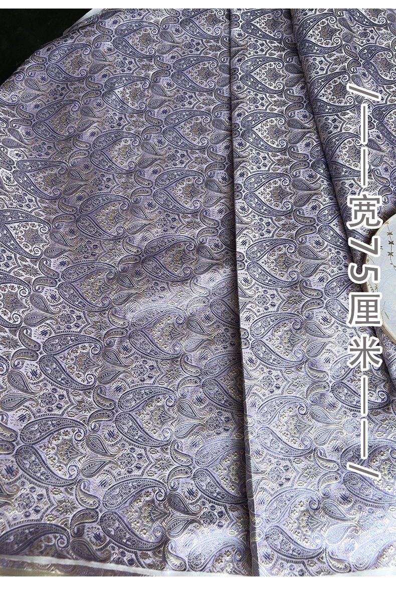 Lilac Floral Brocade Fabric: Cheongsam Qipao Sewing Material (29.5"W) - Poppylollipop