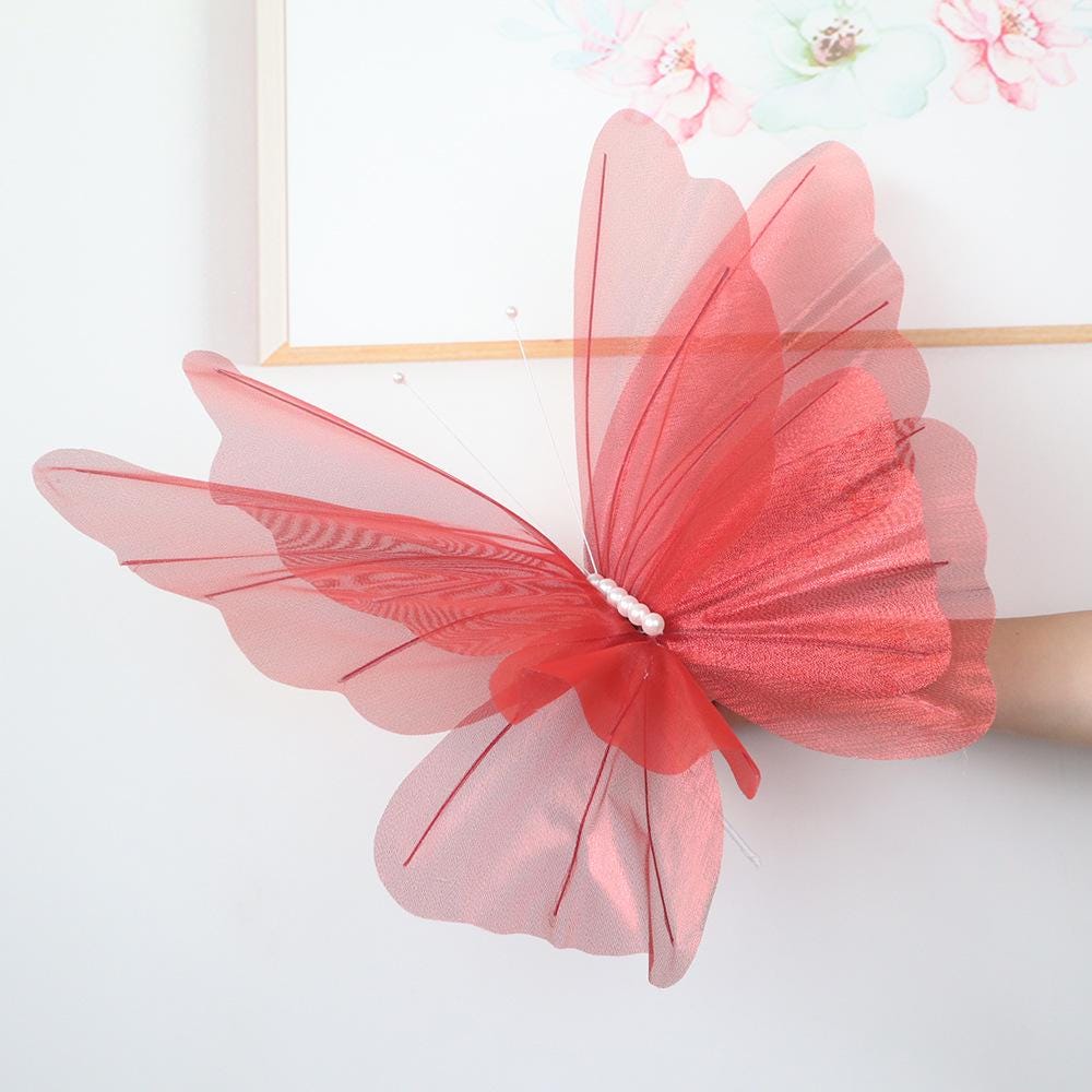 Large Silk Butterfly: Wedding Decor, Floral Centerpiece, Photo Booth Prop - Poppylollipop