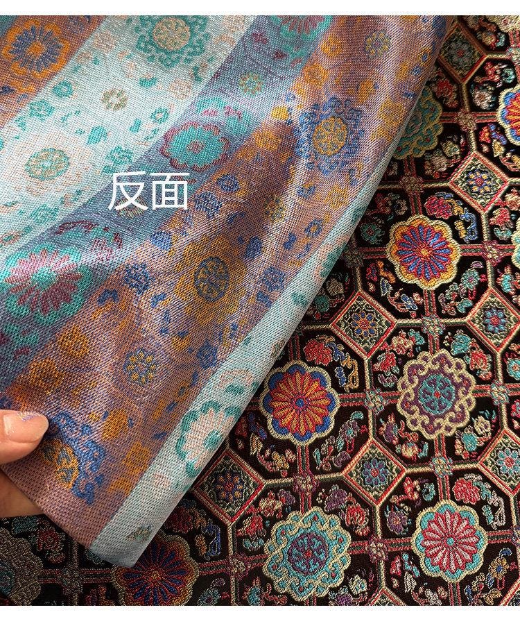 Colorful Brocade Jacquard Fabric – Traditional Chinese Sewing Material, 29" Wide - Poppylollipop