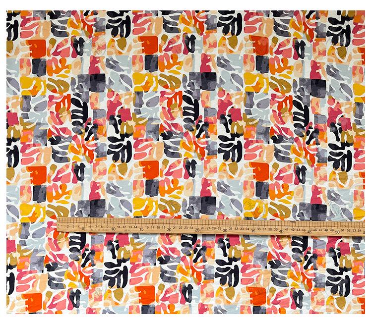 Summer Palette Printed Fabric by Yard, Colorful Artistic Cotton Textile, Vibrant Fabric for Quilting Sewing Crafts, 59"Wide