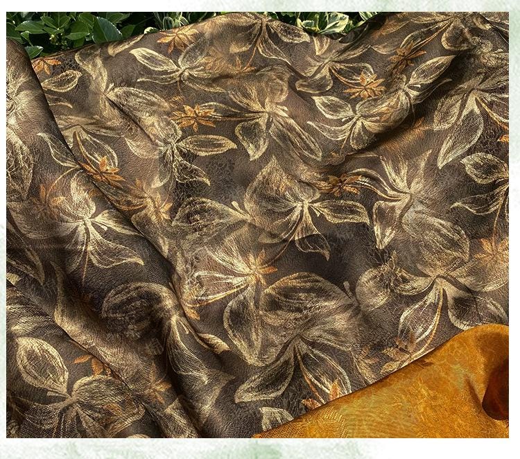 Luxury rayon Jacquard Fabric, Chinese Palace Motif Patchwork Textile, Soft Draping Fashion Fabric, 55"Wide - Poppylollipop