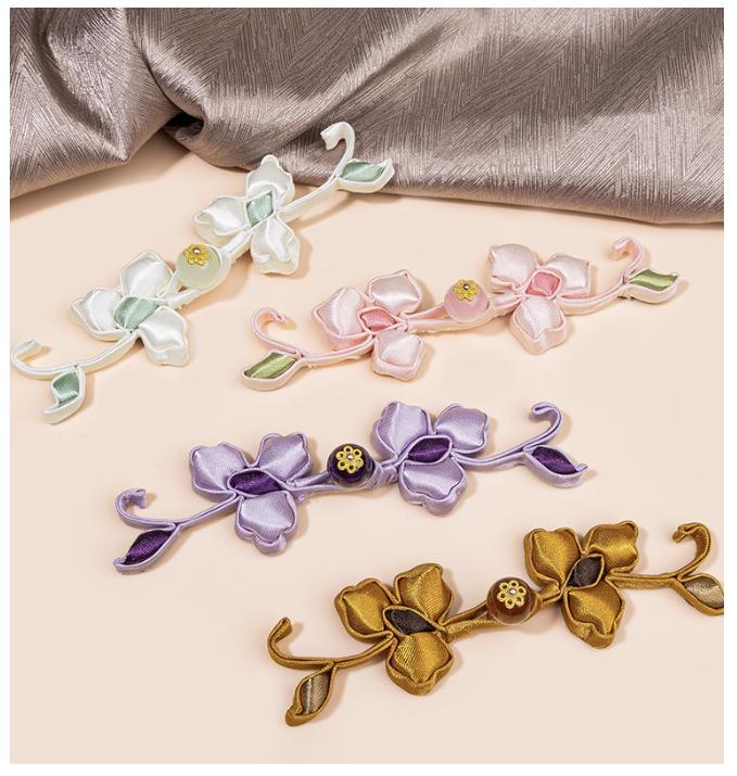 Handmade Chinese Frog Button, Qipao Pan Kou Closure, Flower Knot Button, Hanfu Tang Suit Sewing Trim, Oriental Couture Clothing Accessory - Poppylollipop