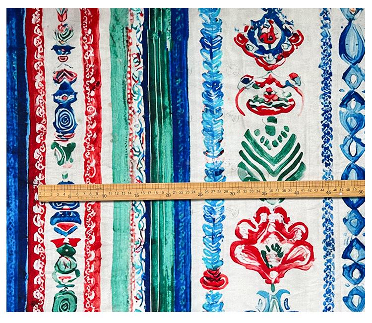 Colorful Ikat Cotton Fabric, Bohemian Geometric Printed Textile, Ethnic Pattern Fabric for Dress, Quilt, Sewing DIY - Poppylollipop