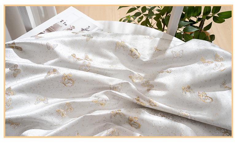 Butterfly Brocade Jacquard Fabric, Gold Metallic Woven Textile, 4 Colors for Kidswear, Bags, Pouches, Crafts and Sewing, 59"W