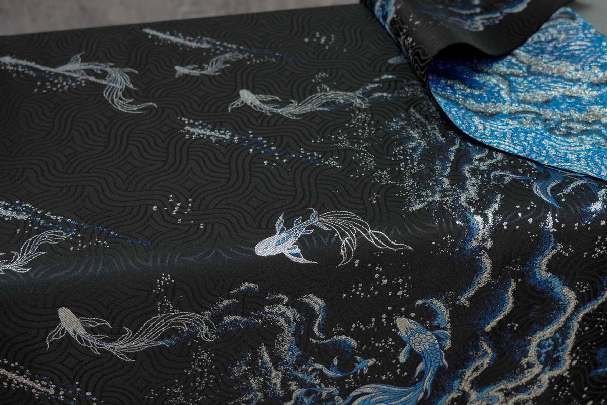 Ornamental Floral Song Brocade Jacquard Fabric, Tone-on-Tone Woven Textile, 5 Colors for Qipao, Bags, Pouches, Decor and Sewing, 60"Wide
