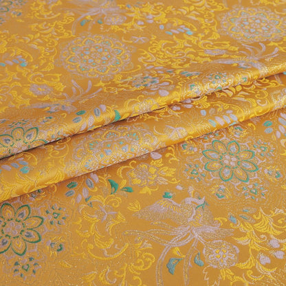 Auspicious Baoxiang Flower Brocade Fabric: 55"W Tibetan Robes
