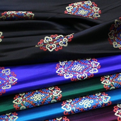 Chinese Brocade Fabric: Mongolian Gown Robe Decoration (29.5"W)