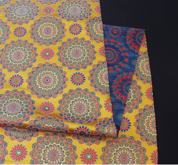 Exotic Thangka Brocade Fabric: Tibetan Satin Jacquard (29.5"x57")