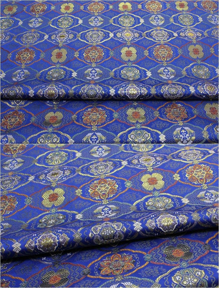 Japanese Floral Jacquard Brocade Fabric: Silk Rayon Blend (29.5" Width) - Poppylollipop