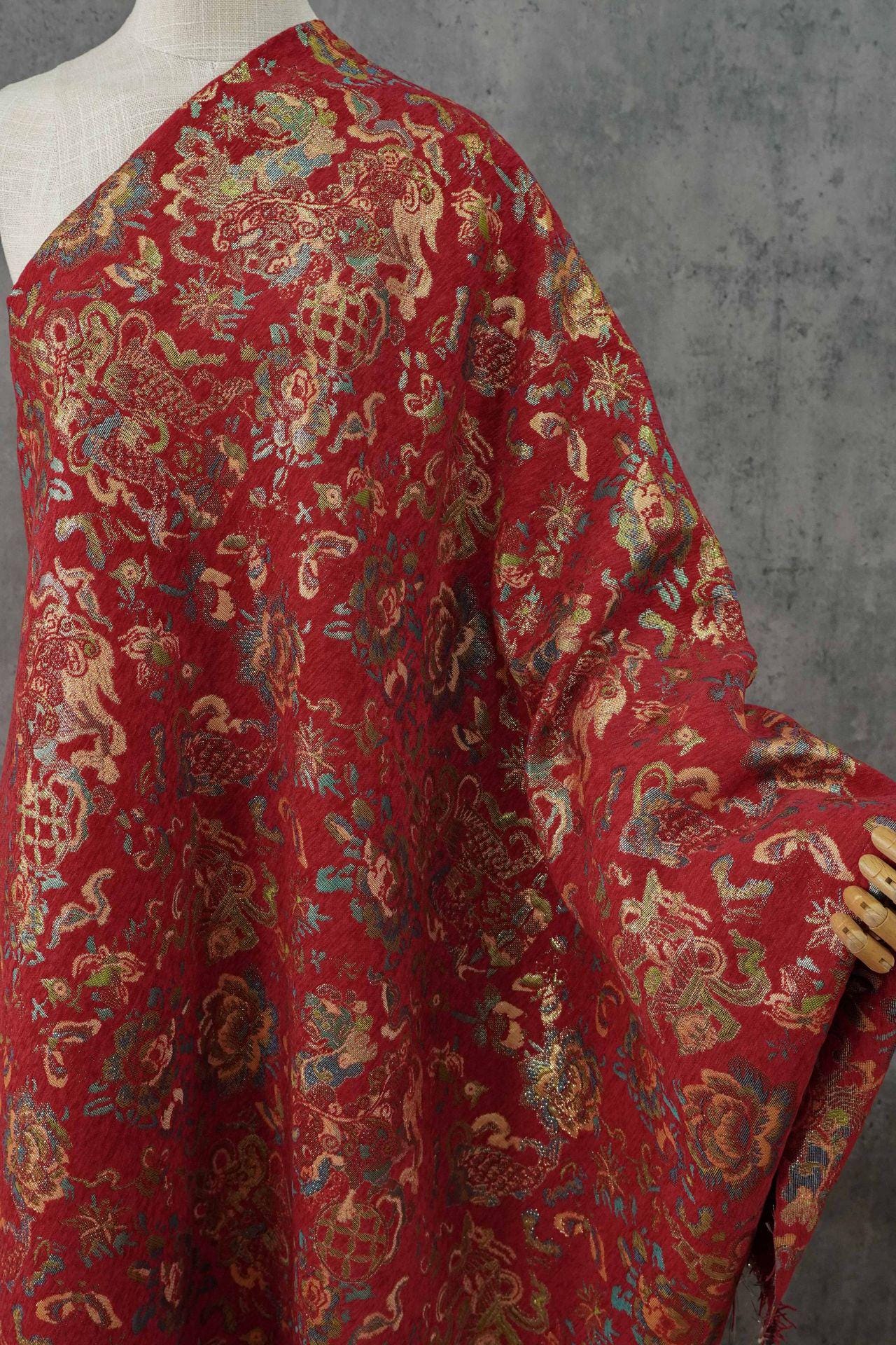 Floral Chenille Brocade Fabric | 55" Wide Chinese Jacquard