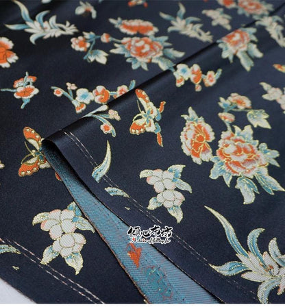 Peony Silk Brocade Fabric: Chinese Jacquard for Cheongsam, Hanfu & Upholstery