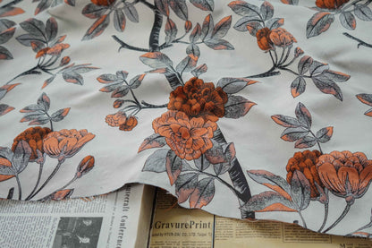 Retro Floral Jacquard Fabric: 3D Designer Upholstery, Costume, Decor