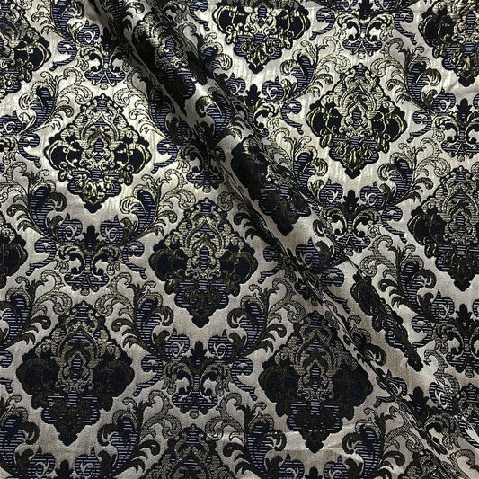Tissu damassé style palais : jacquard de soie et rayonne, 145 cm de large