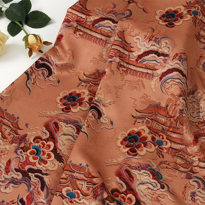 Tissu jacquard satiné : 150 cm de large, imprimé numérique en soie shantung – Ameublement, costumes, décoration