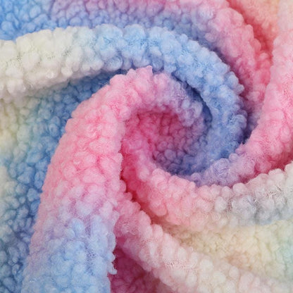 Lamb Velvet Plush Fabric: Rainbow Upholstery, Cosplay, Costume - 56" Wide