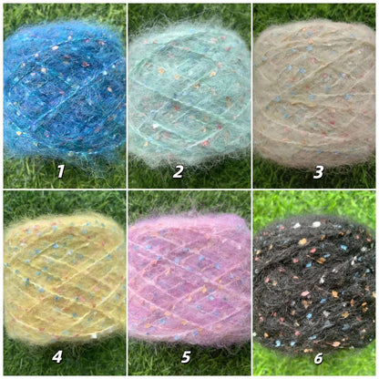 Rainbow Mohair Silk Yarn: Hand-Dyed Lace, Knitting Crochet Weaving