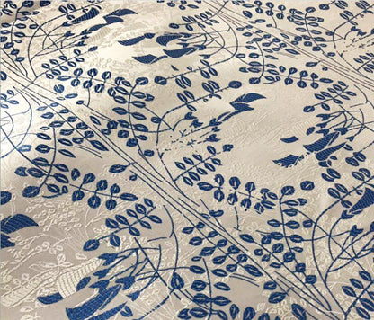 Carob Flower Silk Brocade Damask Fabric: Upholstery & Costume, 29.5"W