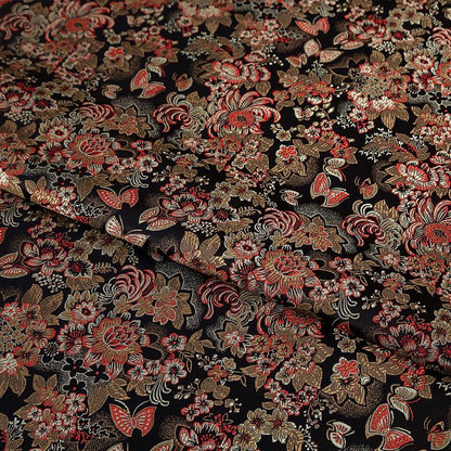 Nishijin Weaving Fabric: Japanese Floral Butterfly Upholstery Fabric by the Meter
