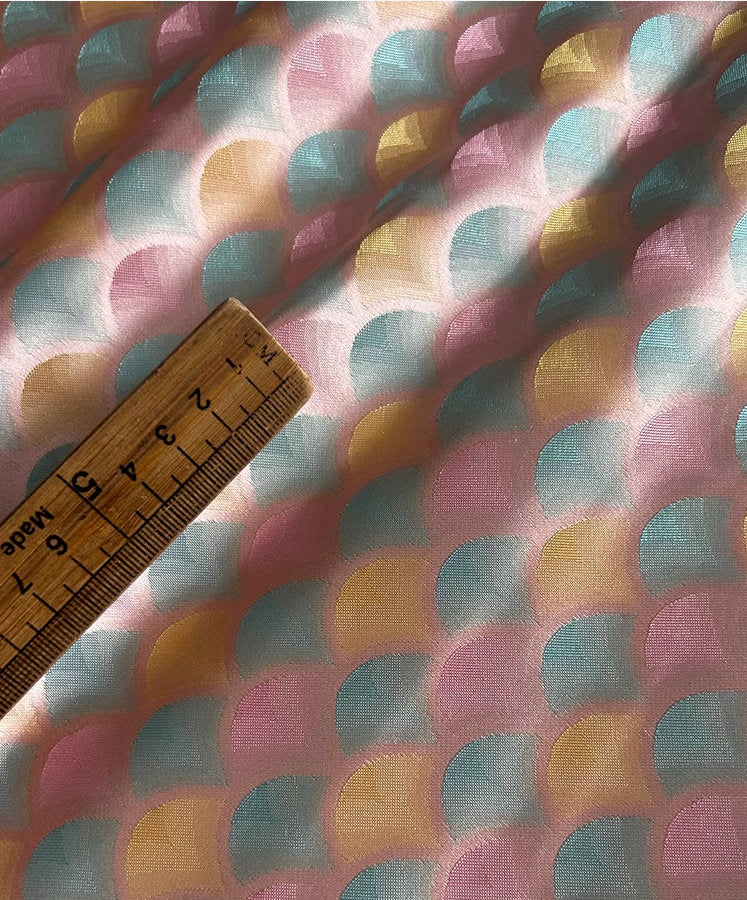 Layered Leaf Brocade Rayon Fabric: Antique Cheongsam Hanfu Style