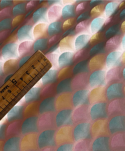 Layered Leaf Brocade Rayon Fabric: Antique Cheongsam Hanfu Style