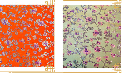 Floral Silk Brocade Fabric: Wedding Damask, Upholstery & Costume (By The Meter)