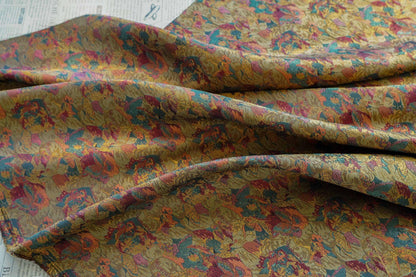 Dunhuang Pattern Silk Brocade Fabric: Emperor Tibetan Style, Upholstery & Costume