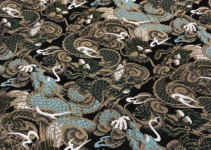 Dragon Jacquard Brocade Fabric: 57"W Silk Blend Damask