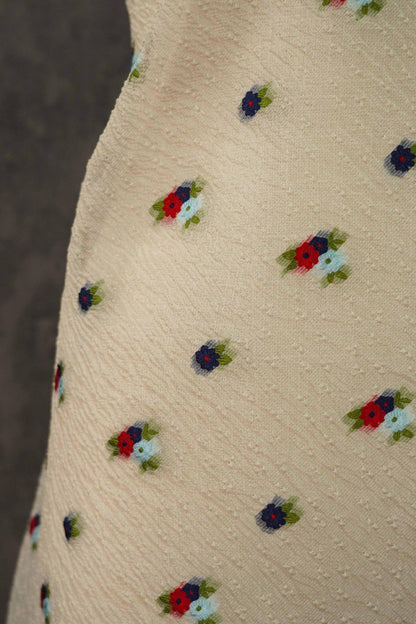 Floral Embossed Jacquard Fabric: Sheer Three-Color Upholstery, Sewing - 53"W