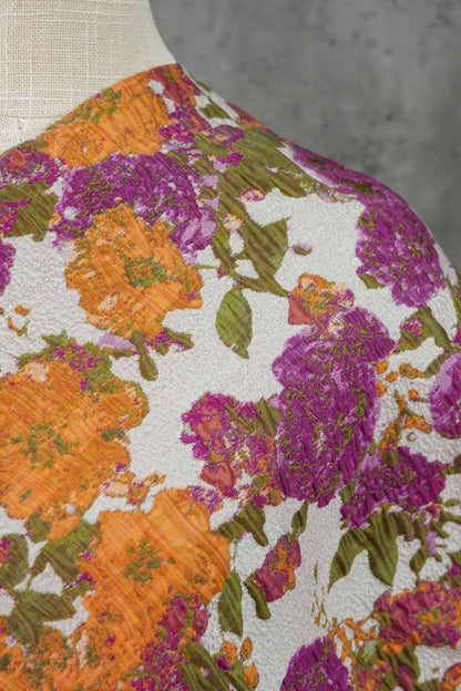 Floral Embroidered Jacquard Fabric: French Country Style Upholstery Sewing Material
