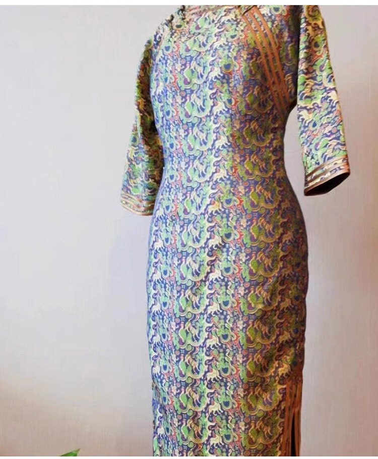 59"W Silk Brocade Fabric: Emperor Robe Cheongsam Material