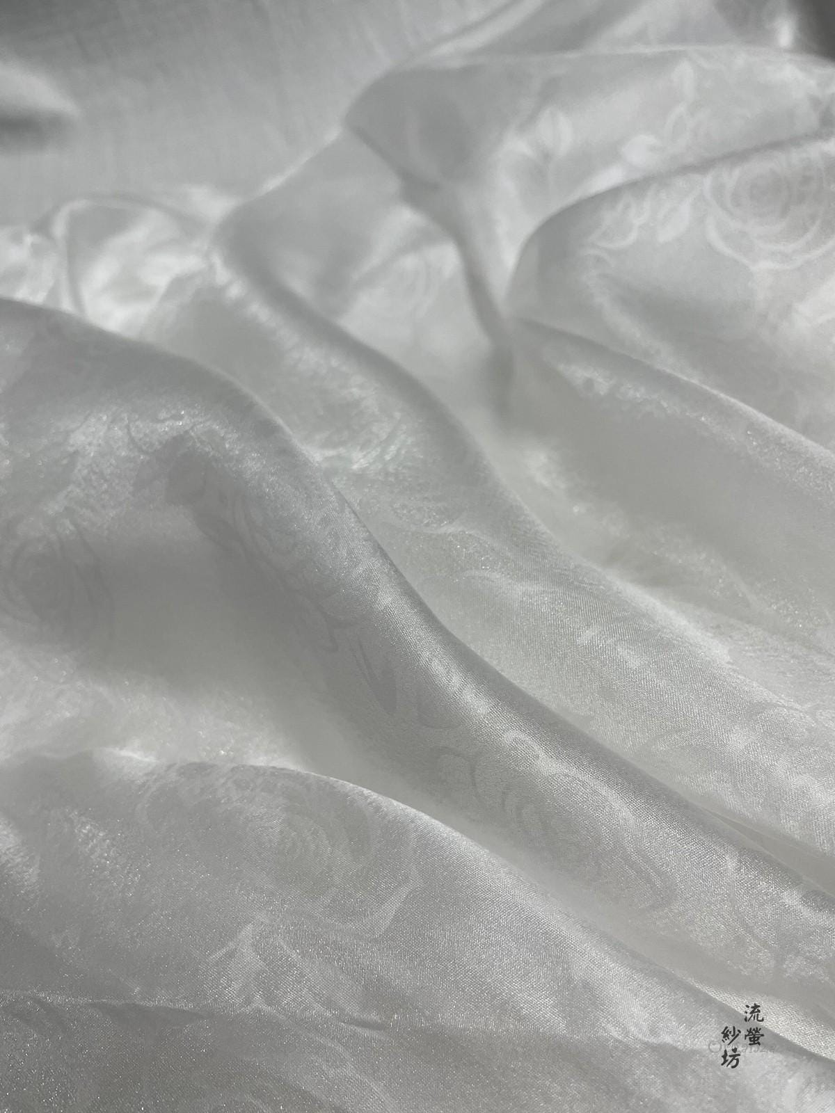 Rose Organza Fabric: Glittering Sheer Polyester, 59"W - DIY Sewing
