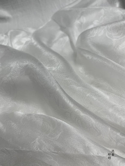 Rose Organza Fabric: Glittering Sheer Polyester, 59"W - DIY Sewing