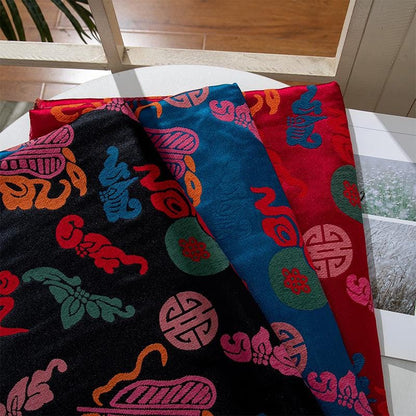 Colorful Gourd Silk Brocade Fabric: 55" Upholstery & Costume