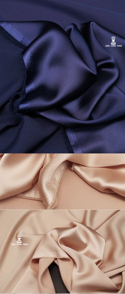 Tissu satiné bleu sarcelle soyeux : 147 cm de large, tissu drapé de créateur