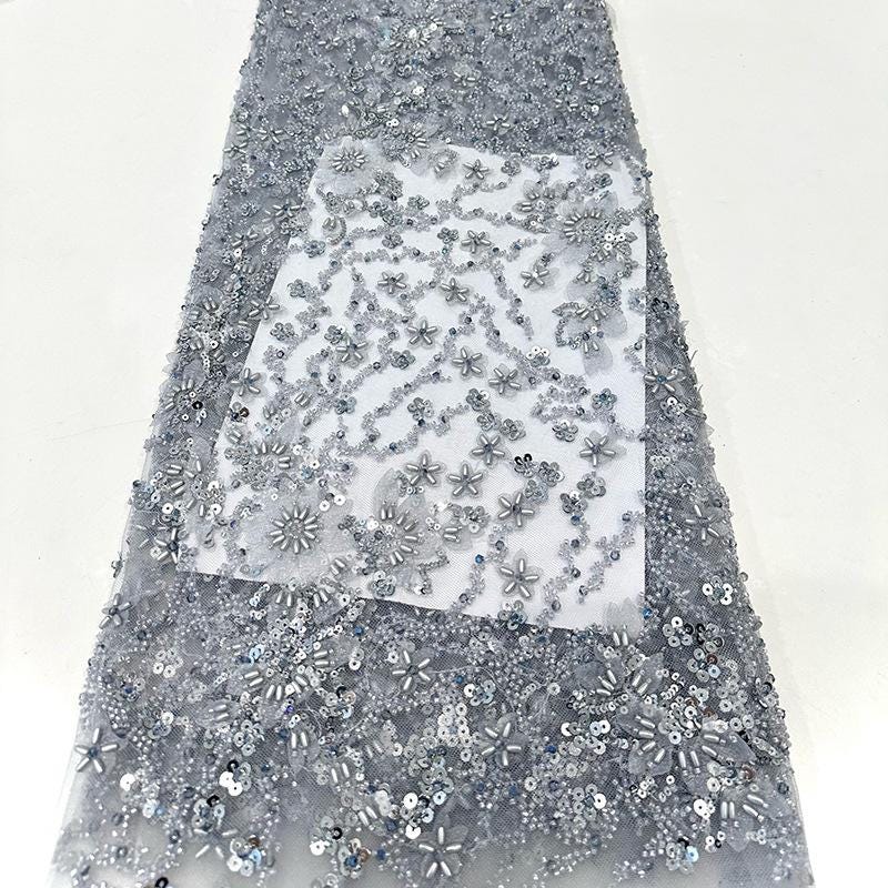 Embroidered Sequin Blossom Lace Fabric: Couture Bridal Appliqu��" Wide