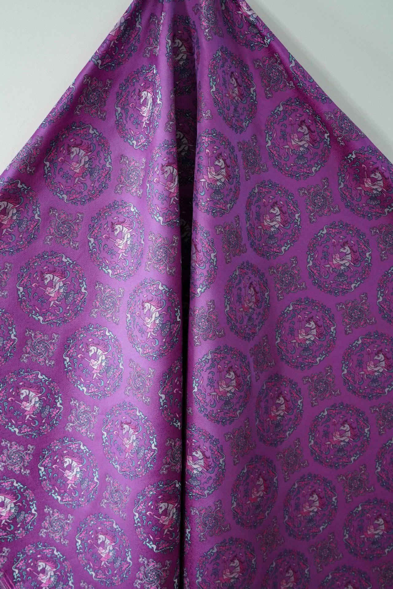 Elegant Purple Song Brocade Fabric ��� Subtle Textured Jacqua"Wide