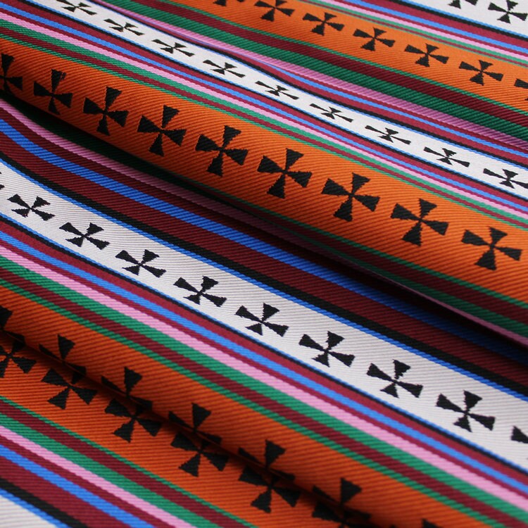 Stripe Silk Brocade Fabric: Cheongsam Qipao Sewing Material, 29" Wide